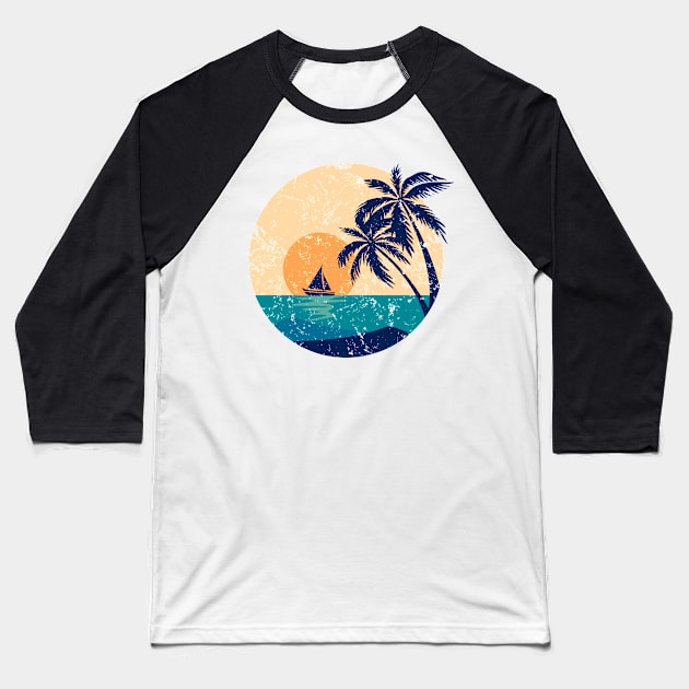 Yacht Rock Distressed Baseball T-Shirt by CYPHERDesign